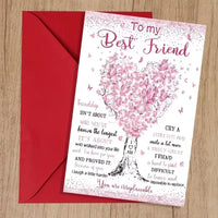 Pink Floral Heart Tree Best Friend Birthday Card