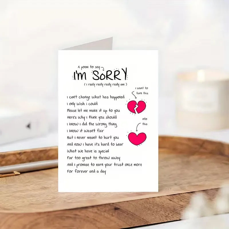 Honest Apology Poem Romantic Card