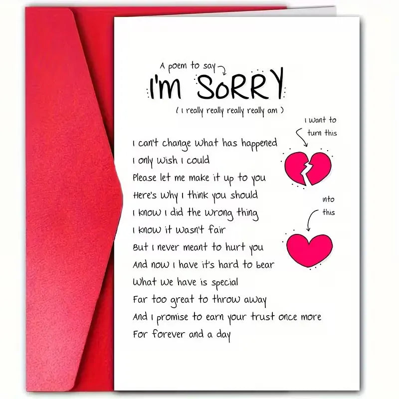 Honest Apology Poem Romantic Card