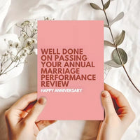 Marriage Performance Review Anniversary Card