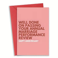 Marriage Performance Review Anniversary Card