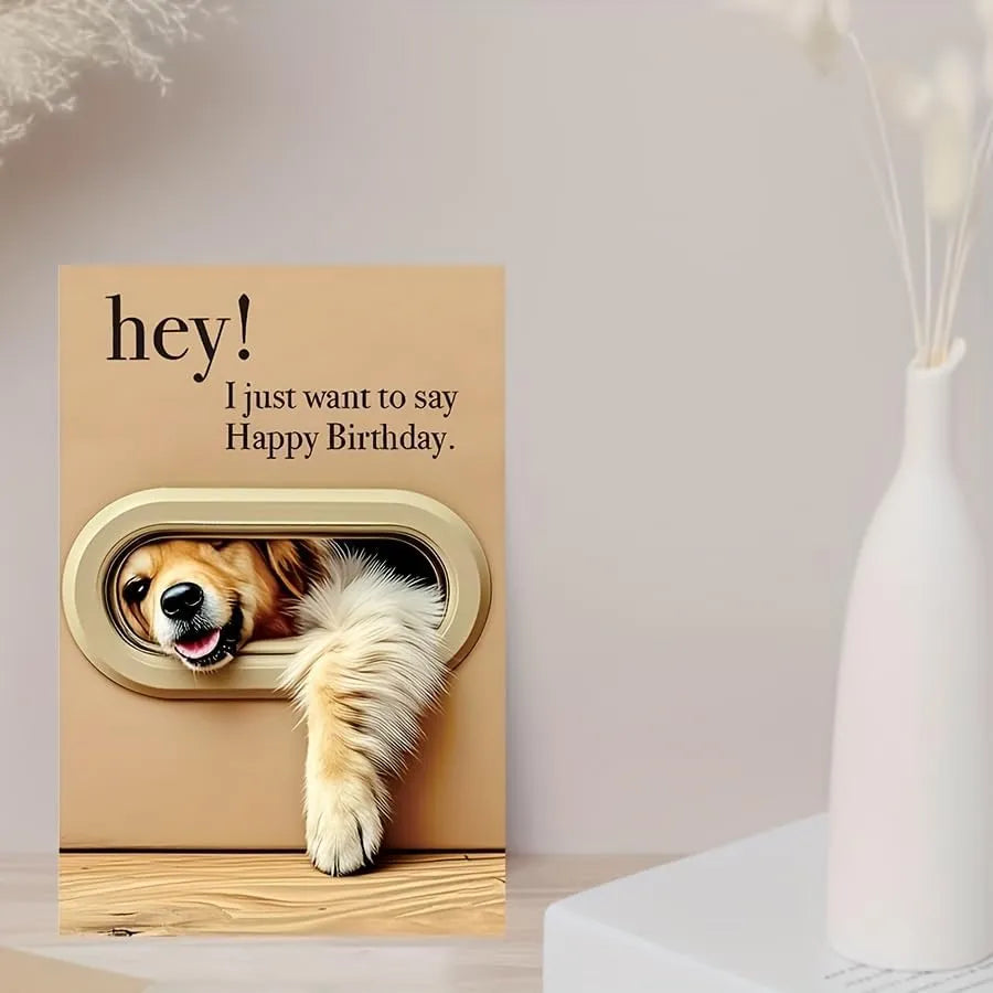 Pop-Out 3D Dog Flap Birthday Card