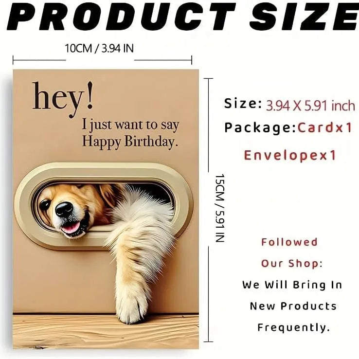 Pop-Out 3D Dog Flap Birthday Card