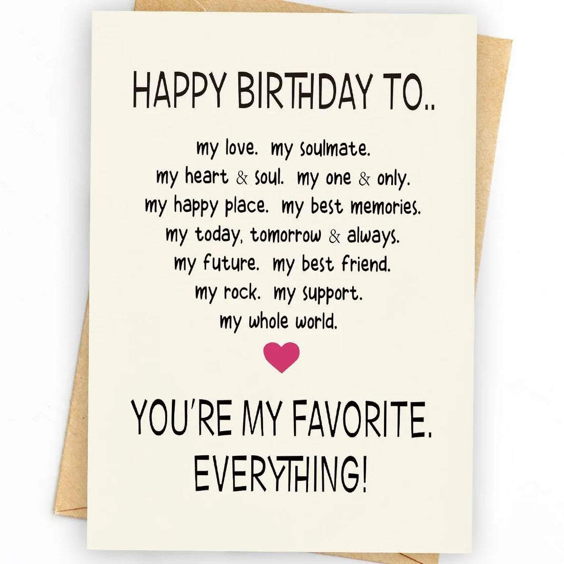 Favorite Everything Birthday Greeting Card
