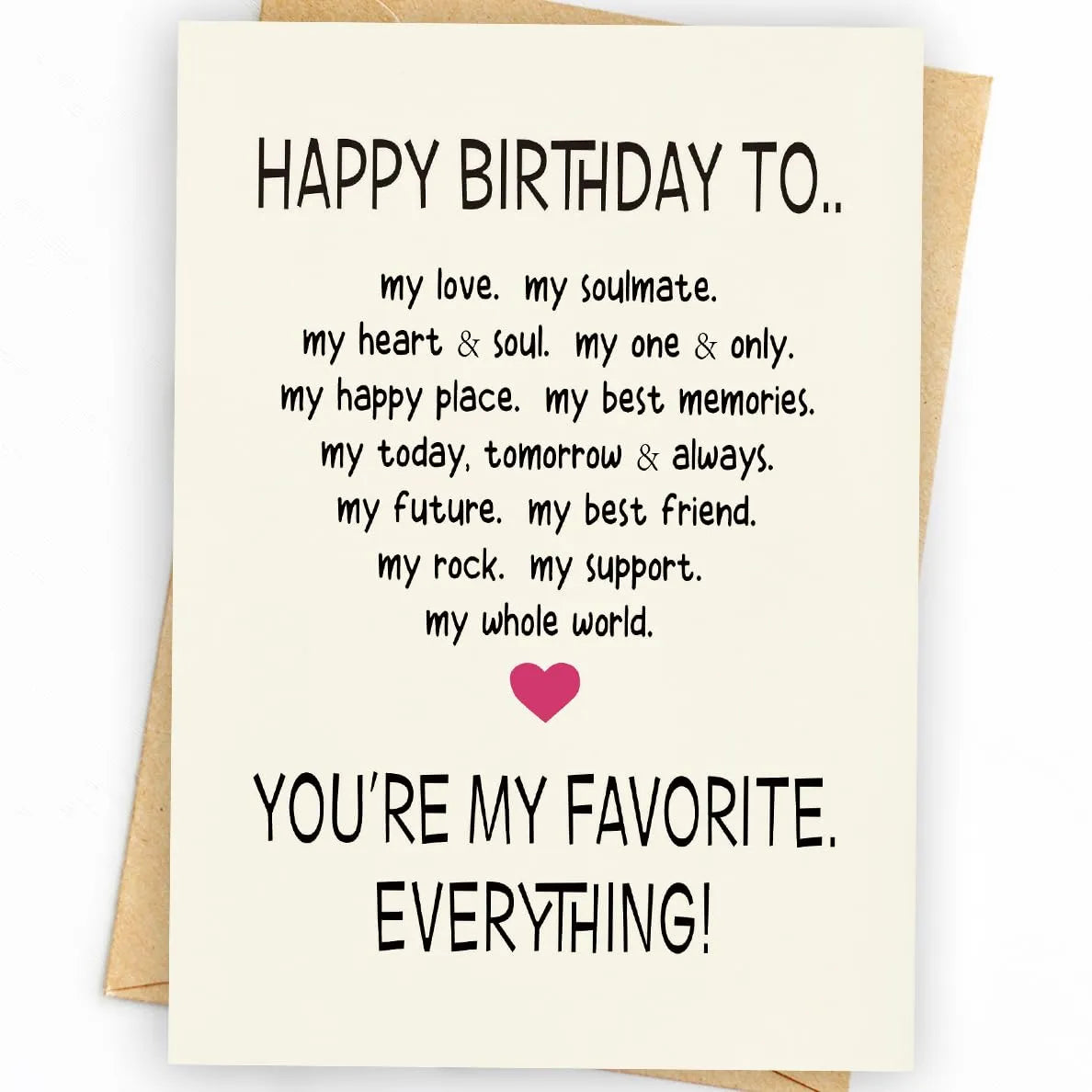 Favorite Everything Birthday Greeting Card