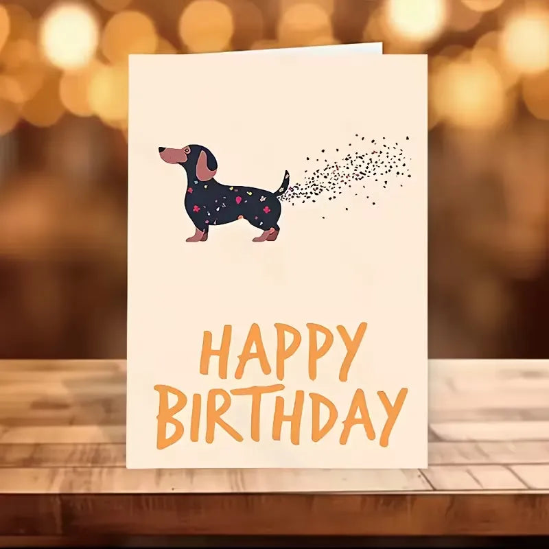 Hilarious Farting Dachshund Birthday Card