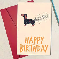 Hilarious Farting Dachshund Birthday Card