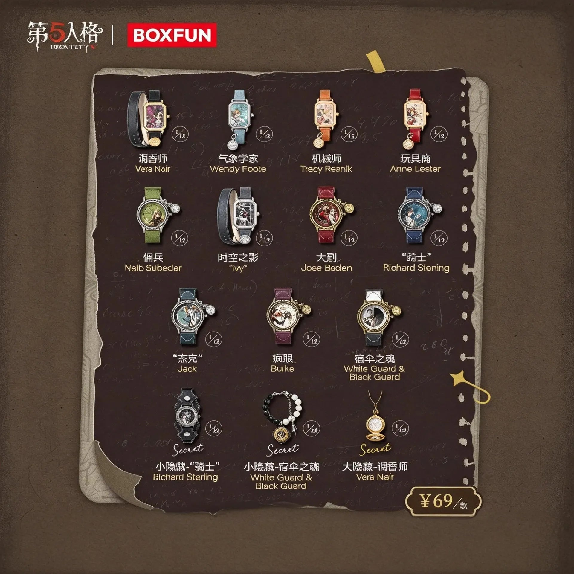 BoxFun Identity V Corridor Of Eternity Blind Box Watch Series