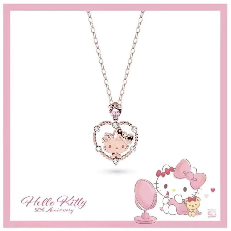 Sanrio 50th Anniversary Hello Kitty Rose Gold Heart Pendant
