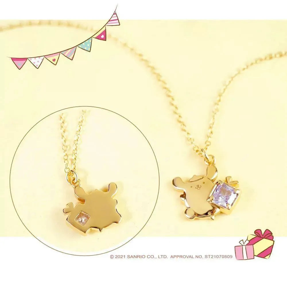 Sanrio 25th Anniversary Pompompurin Gold Gemstone Pendant