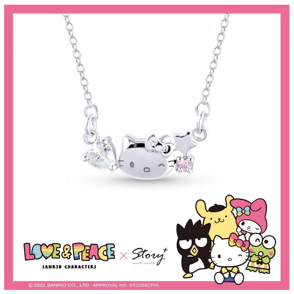 Love & Peace x Story+ Hello Kitty Silver Pendant Necklace