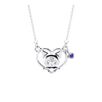 Sanrio Kuromi Heart Frame Purple Gemstone Necklace