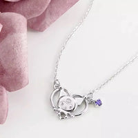 Sanrio Kuromi Heart Frame Purple Gemstone Necklace