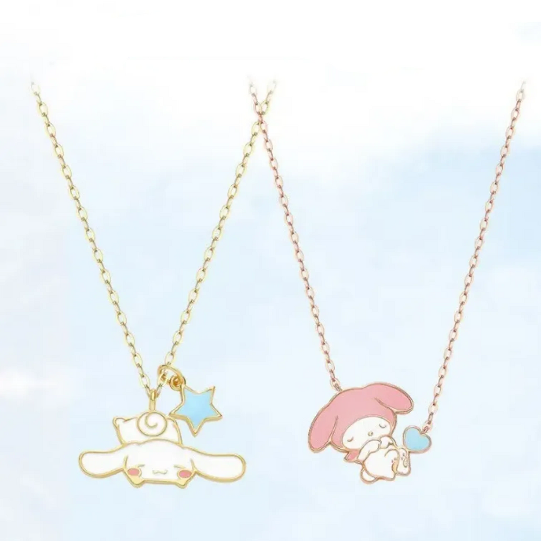 Sanrio Cinnamoroll & My Melody Enamel Pendant Necklace