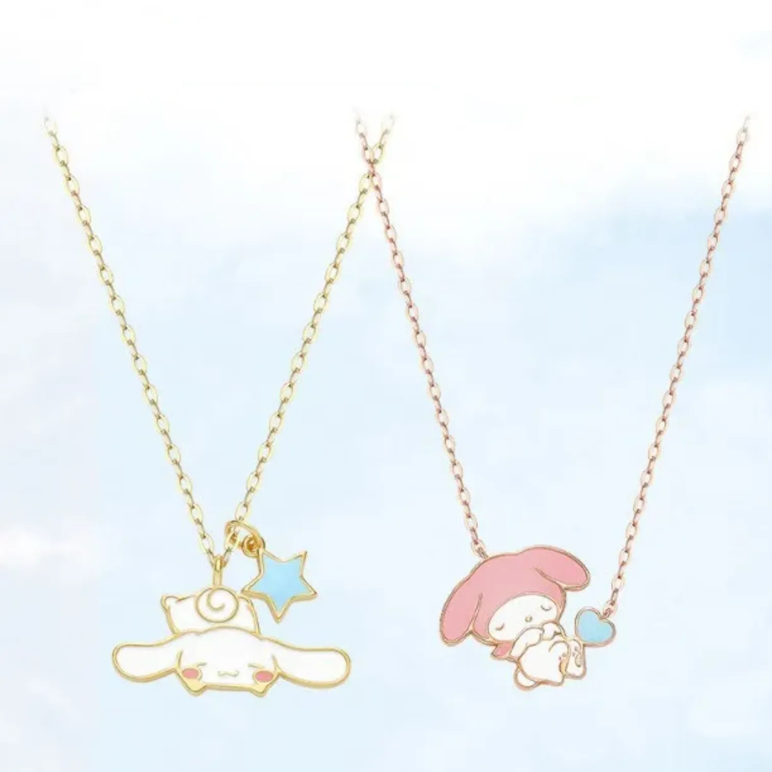 Sanrio Cinnamoroll & My Melody Enamel Pendant Necklace
