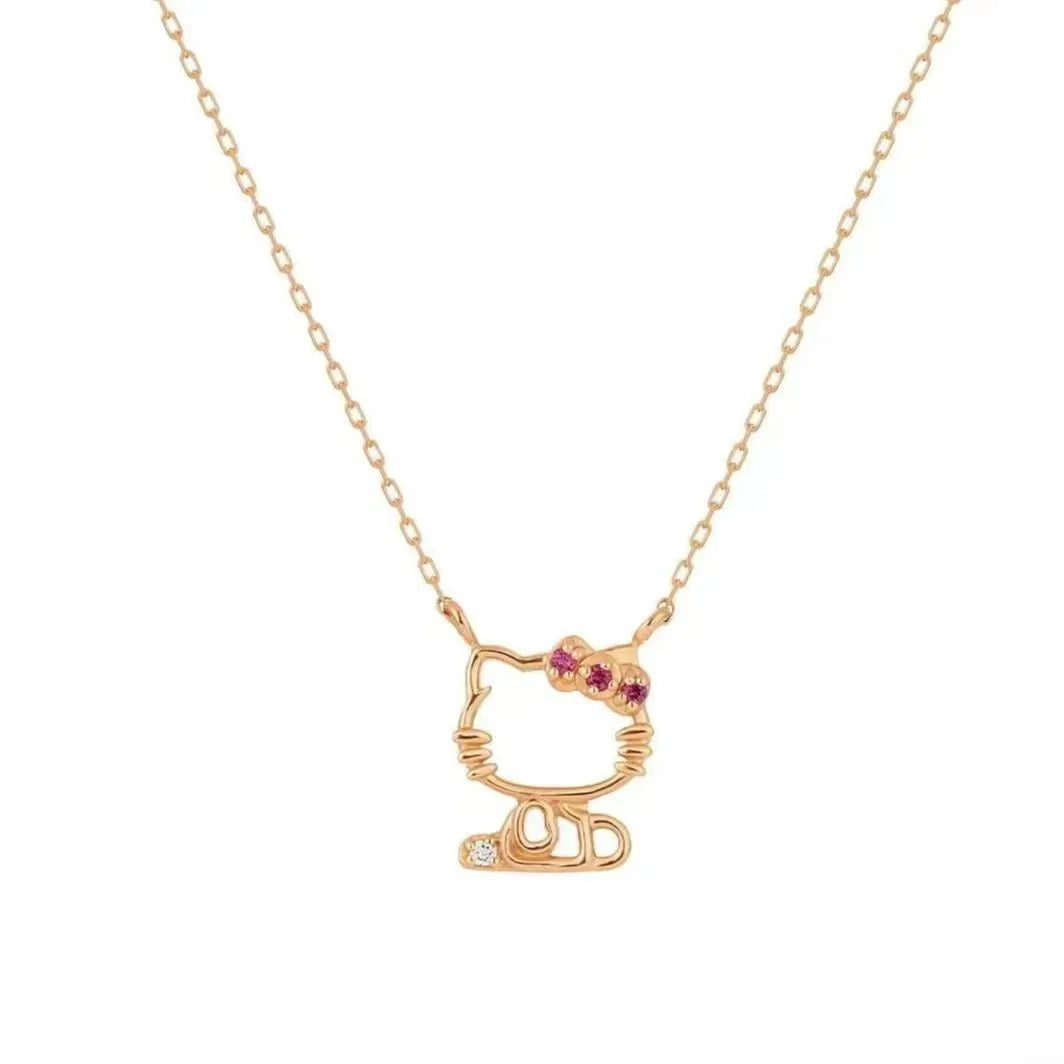 Sanrio Hello Kitty Rose Gold Gemstone Jewelry Set