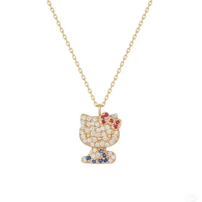 Sanrio Hello Kitty Rose Gold Gemstone Jewelry Set