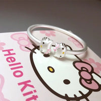 Sanrio Hello Kitty Matte Silver Cuff Bangles