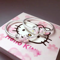 Sanrio Hello Kitty Matte Silver Cuff Bangles