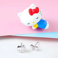 Sanrio x Story+ Hello Kitty Gemstone Silver Stud Earrings