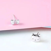 Sanrio x Story+ Hello Kitty Gemstone Silver Stud Earrings