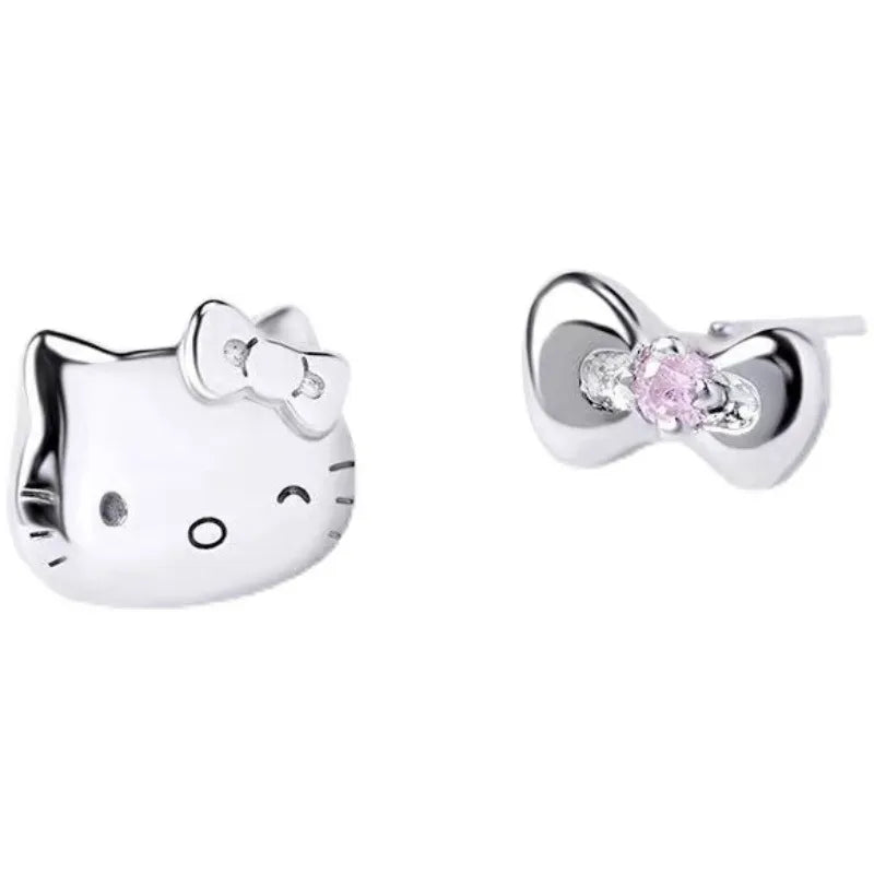 Sanrio x Story+ Hello Kitty Gemstone Silver Stud Earrings