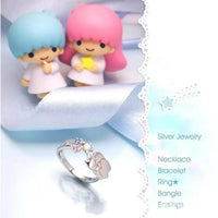 Sanrio x Story+ Little Twin Stars Opal & Gemstone Silver Ring
