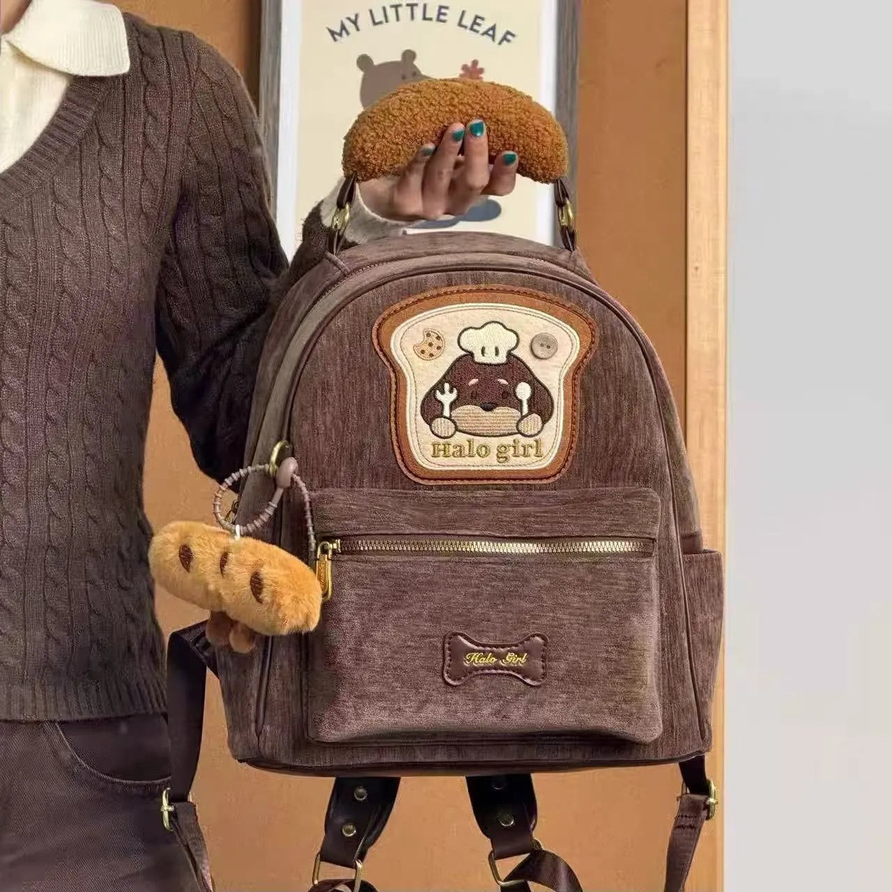 Chef Puppy Premium Corduroy Baguette Backpack