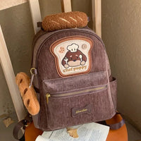 Chef Puppy Premium Corduroy Baguette Backpack