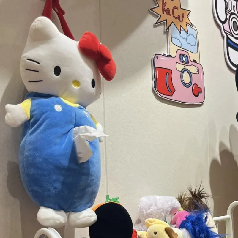 Sanrio Hello Kitty Overalls Plush Hanging Tissue Holder