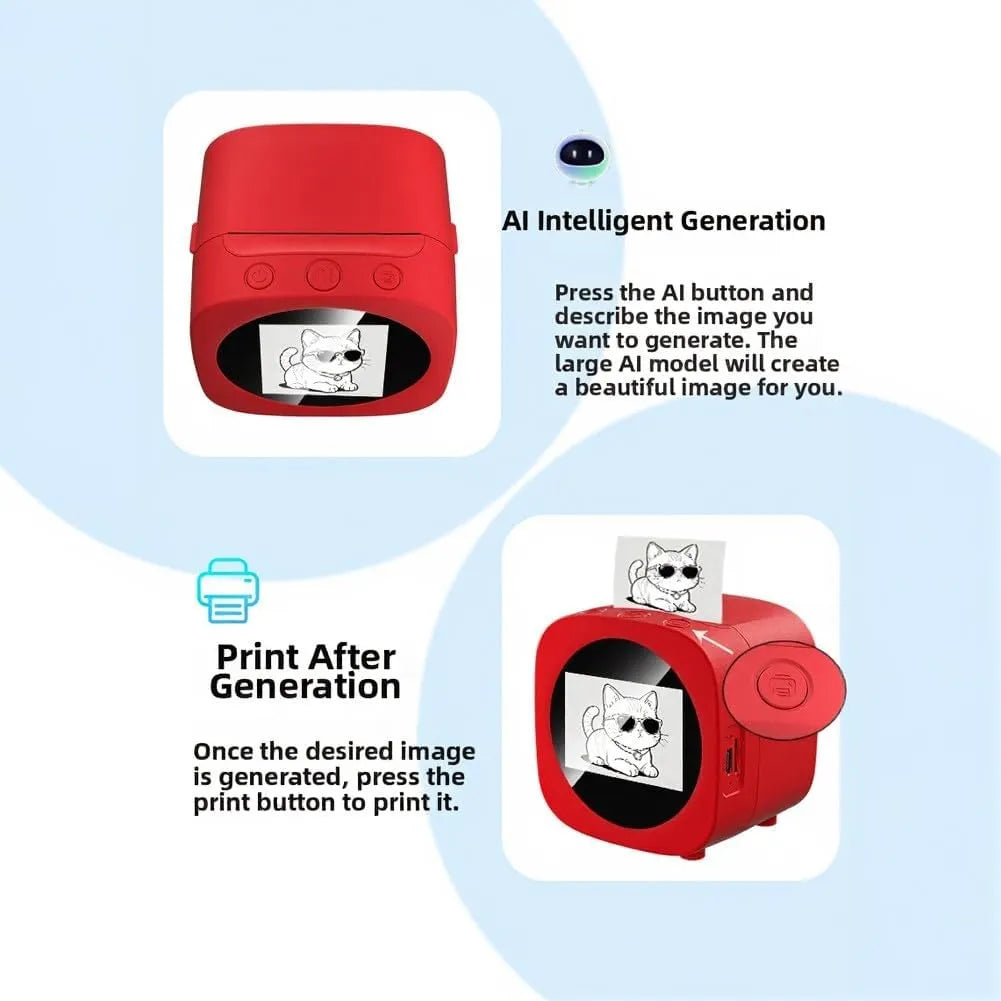 AI Voice Control Kids Thermal Drawing Printer