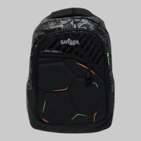 SMGL Embossed Football Black School Backpack