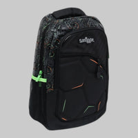SMGL Embossed Football Black School Backpack