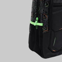 SMGL Embossed Football Black School Backpack