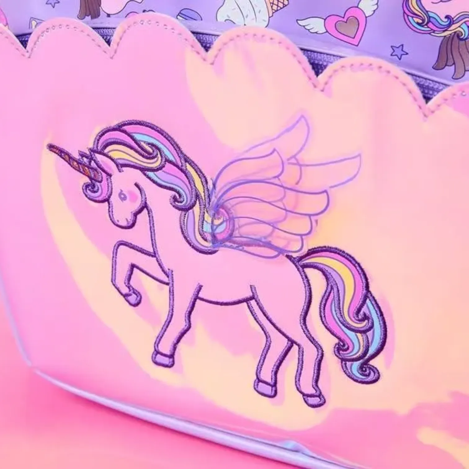 SMGL Unicorn Iridescent Scallop Classic School Backpack