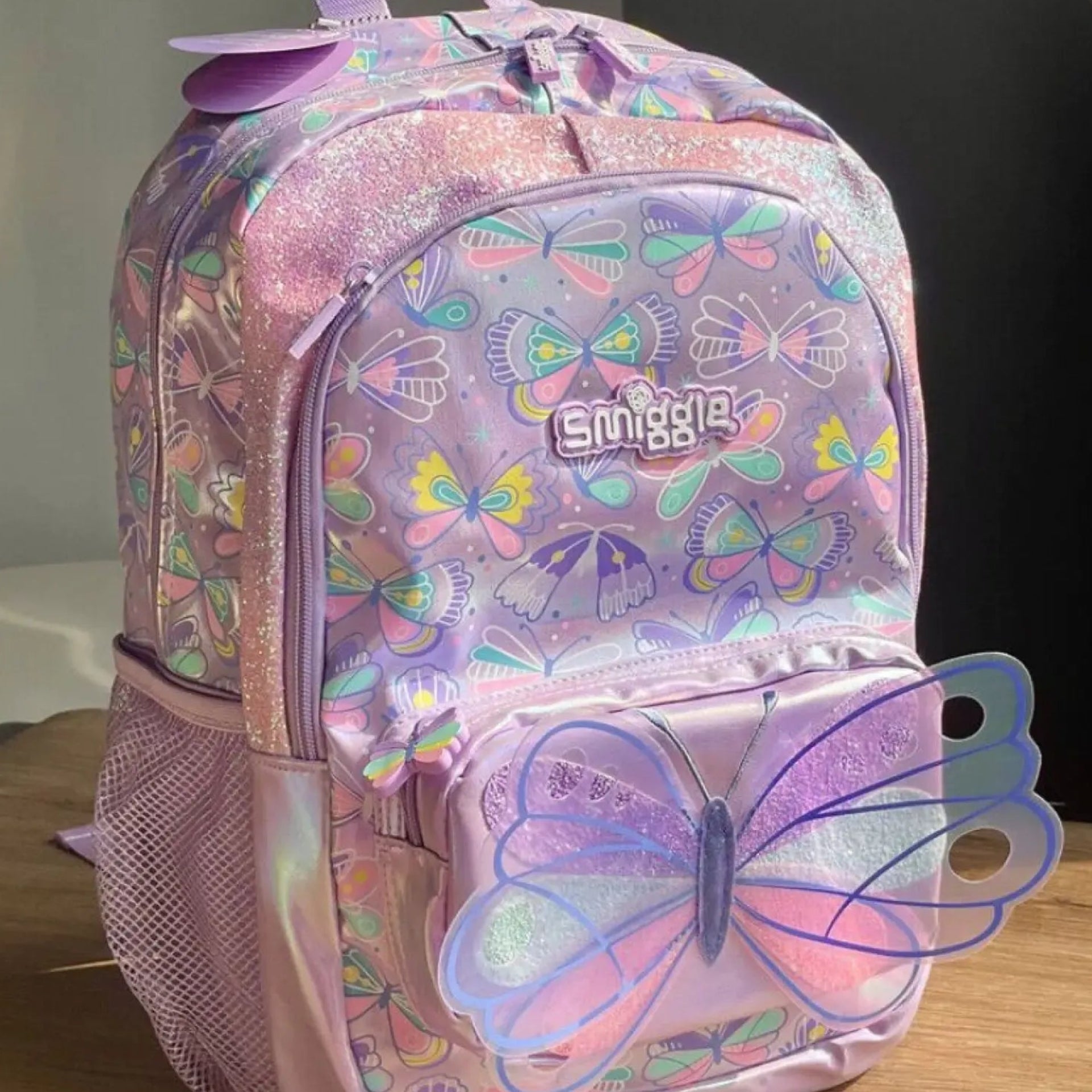 SMGL Iridescent Butterfly Shimmer Classic School Backpack