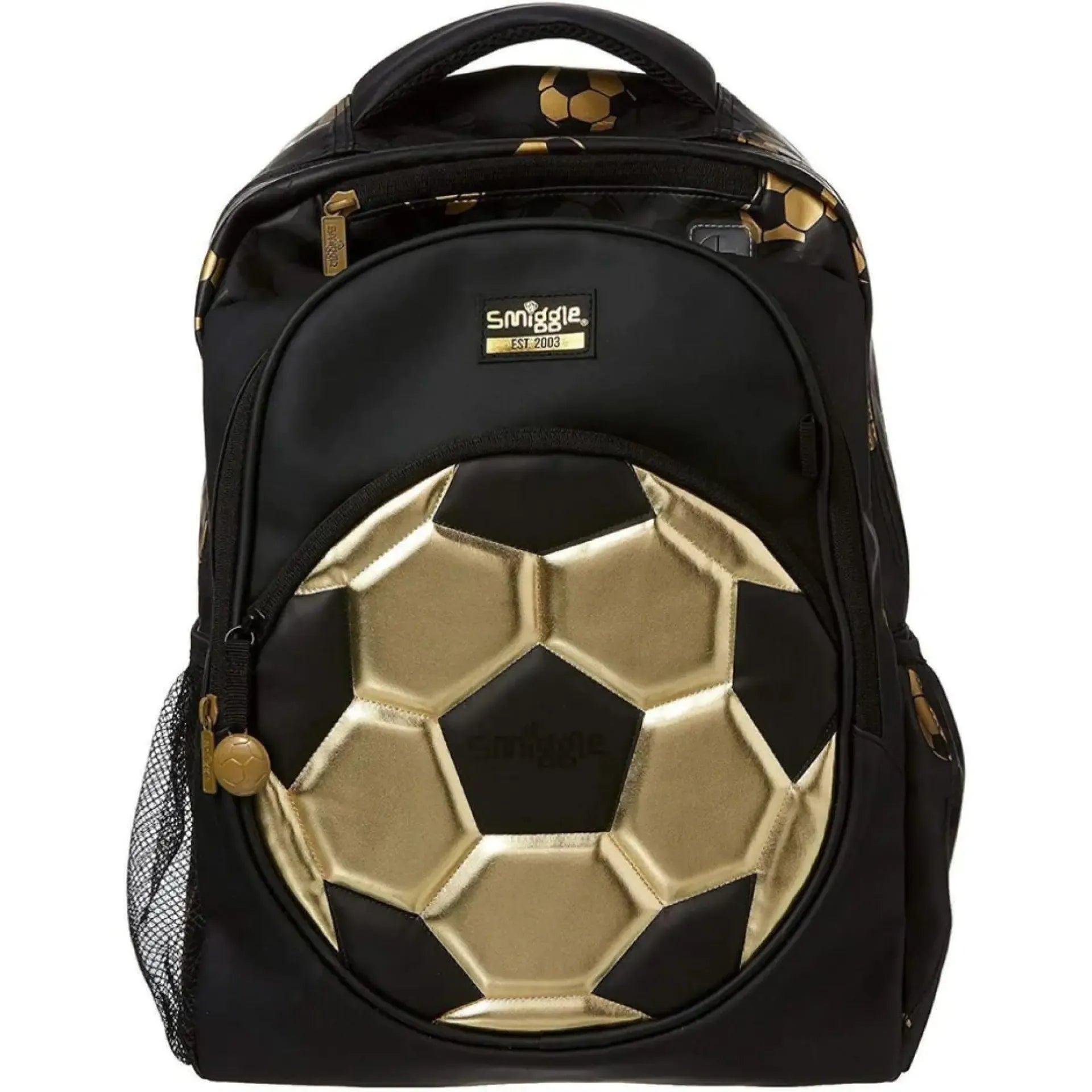 SMGL Metallic Gold Football Classic School Backpack