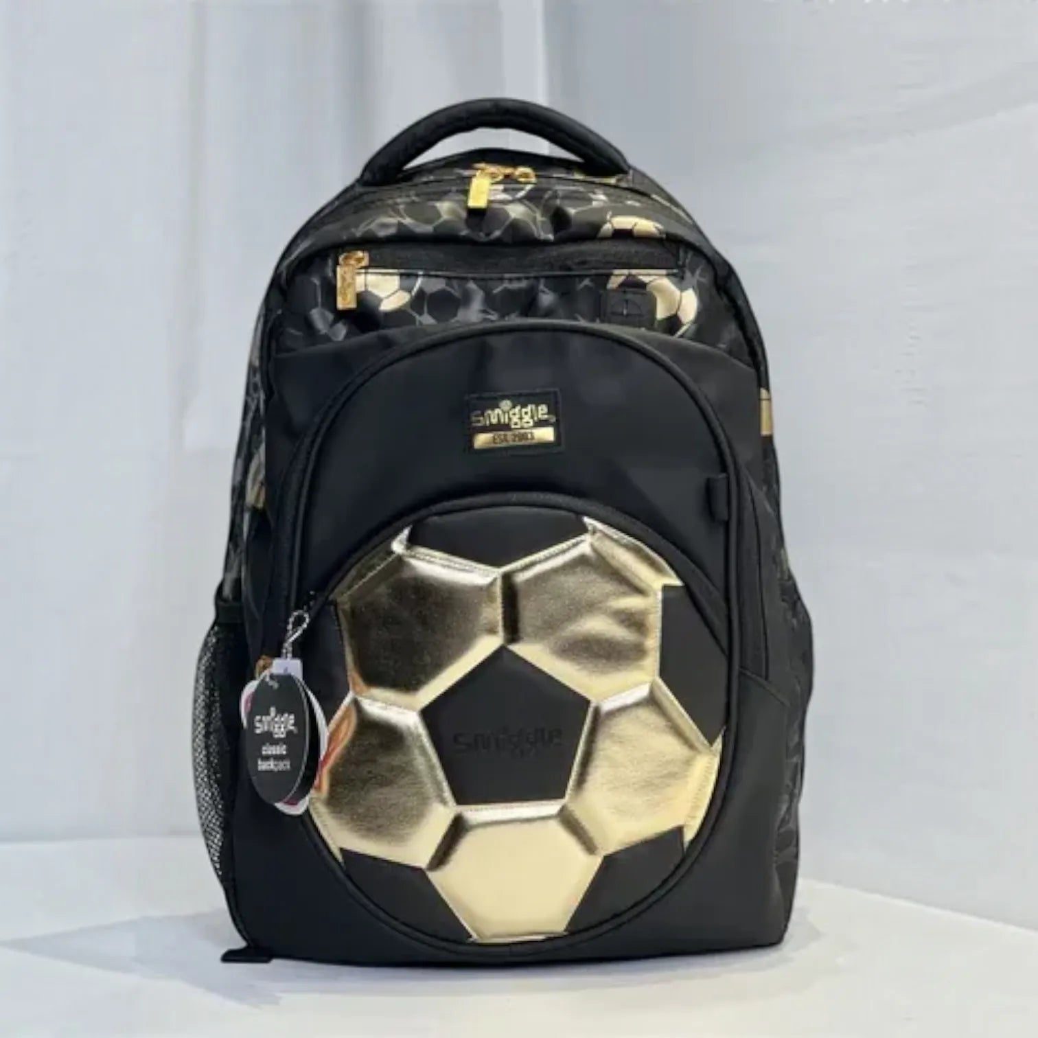 SMGL Metallic Gold Football Classic School Backpack