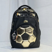 SMGL Metallic Gold Football Classic School Backpack