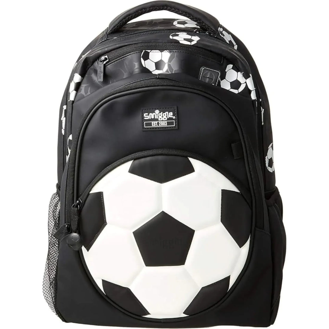 SMGL Black and White 3D Football Classic School Backpack