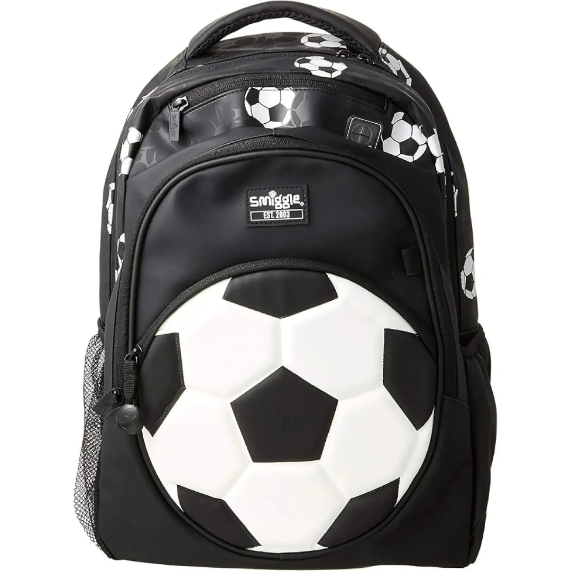 SMGL Black and White 3D Football Classic School Backpack