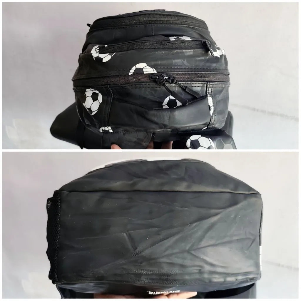 SMGL Black and White 3D Football Classic School Backpack