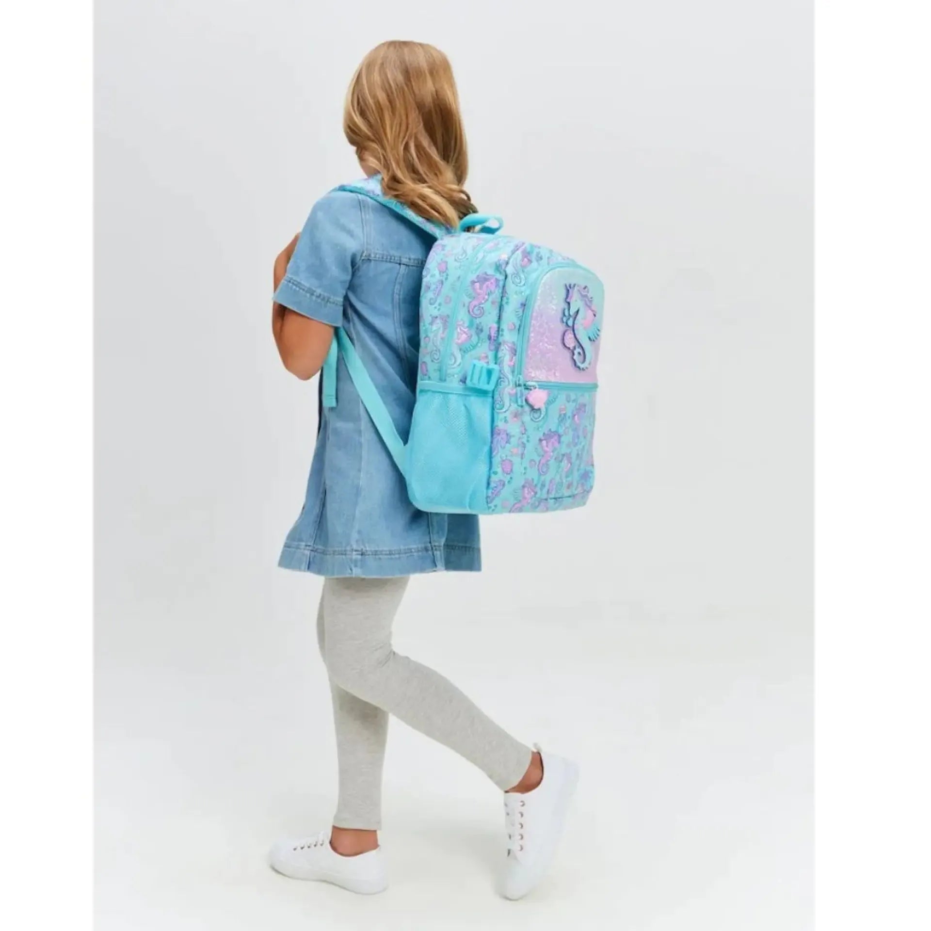 SMGL Seahorse Unicorn Aqua Classic School Backpack