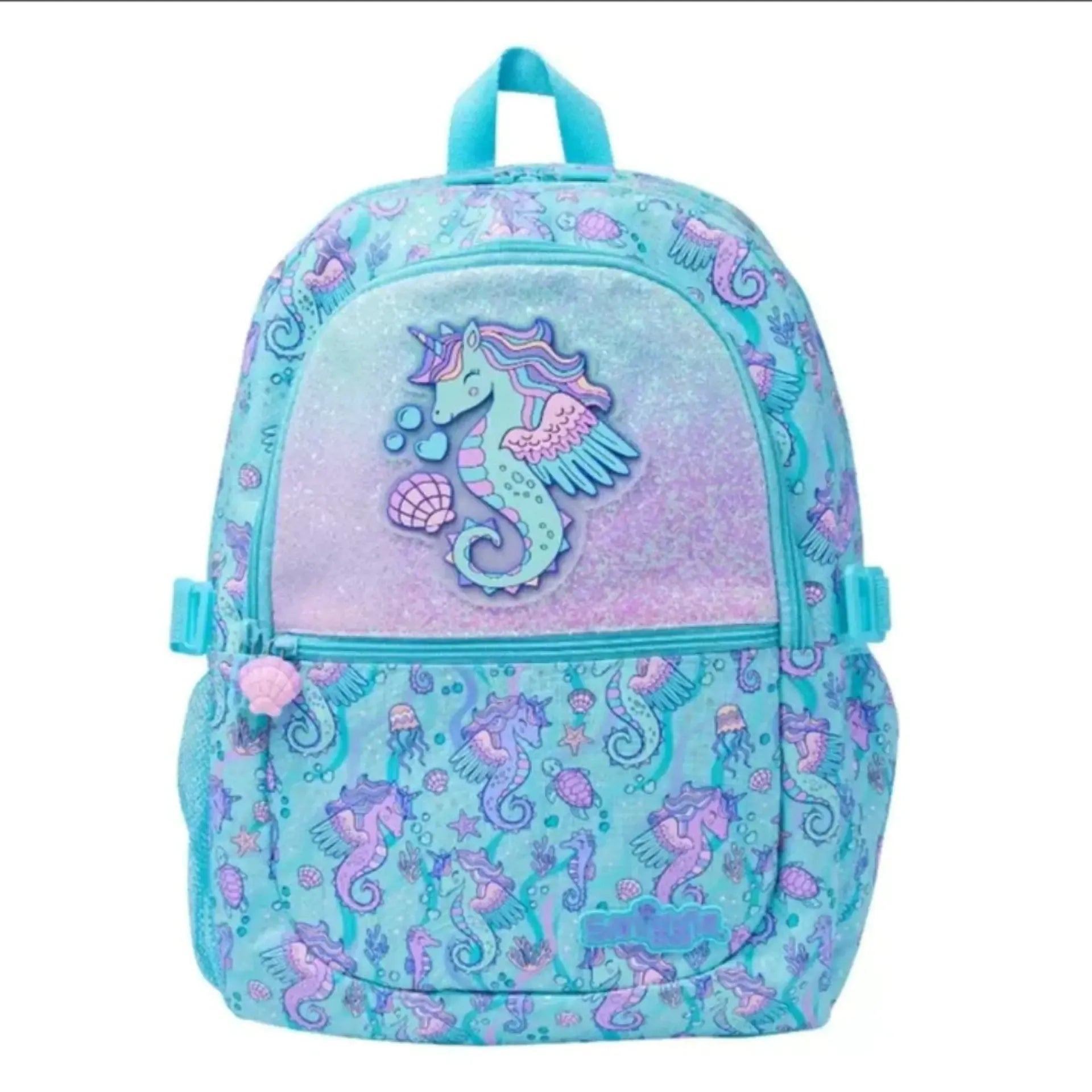 SMGL Seahorse Unicorn Aqua Classic School Backpack