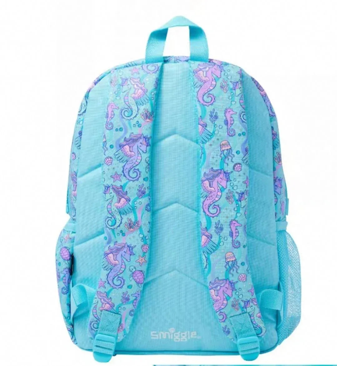 SMGL Seahorse Unicorn Aqua Classic School Backpack