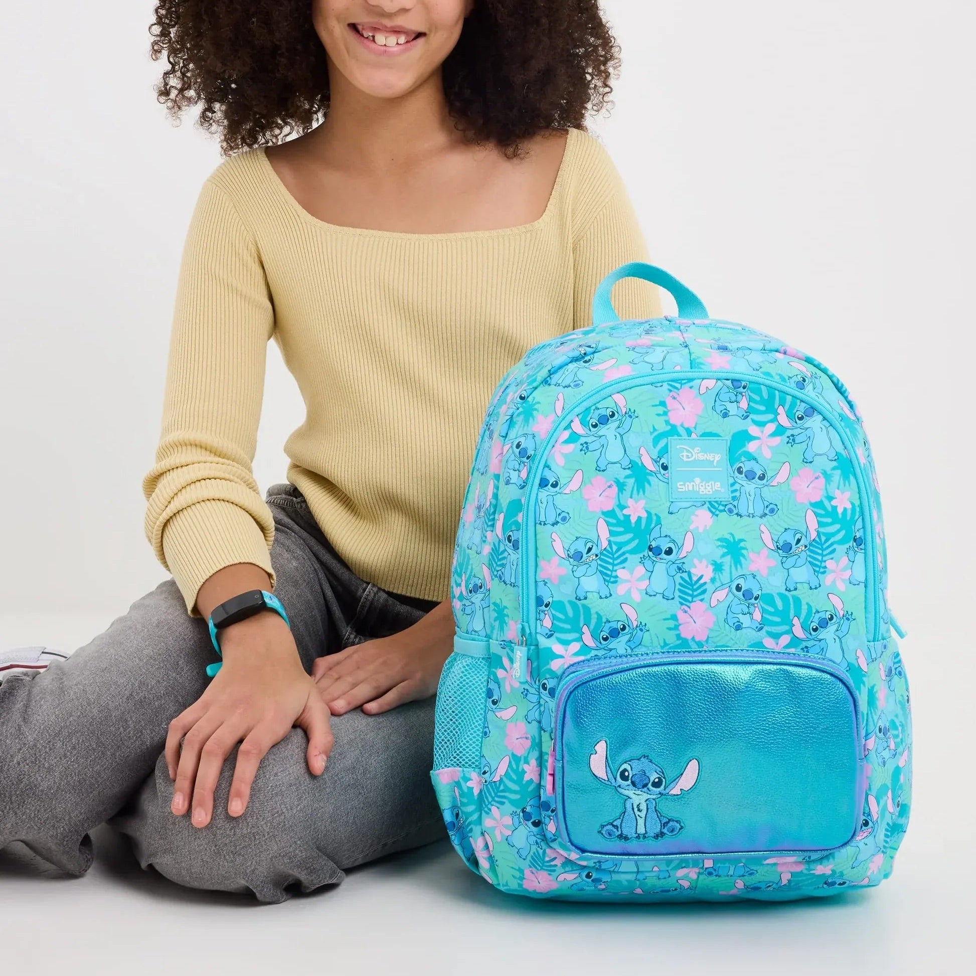 SMGL Stitch Hawaiian Tropical Blue Classic School Backpack