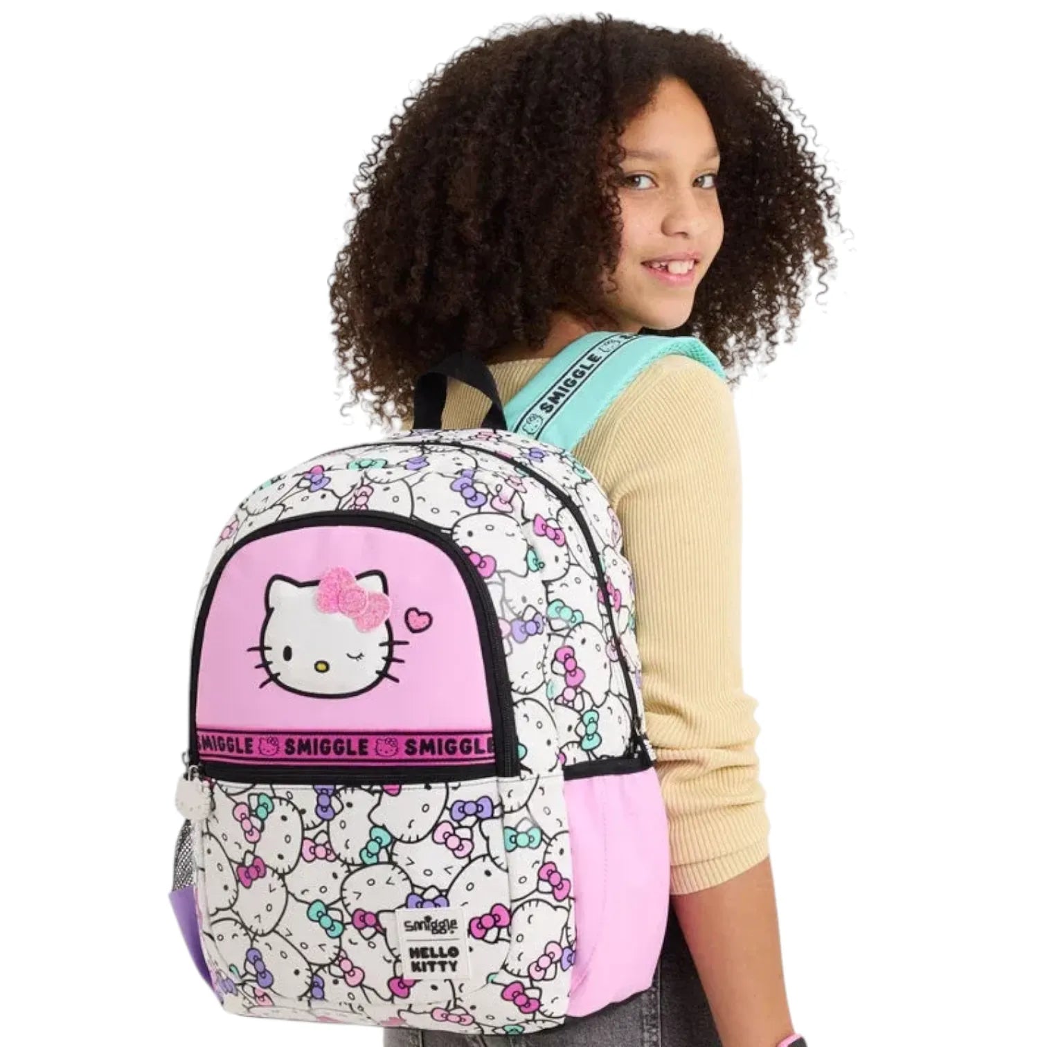 Sanrio SMGL Hello Kitty Wink Glitter Bow Classic School Backpack