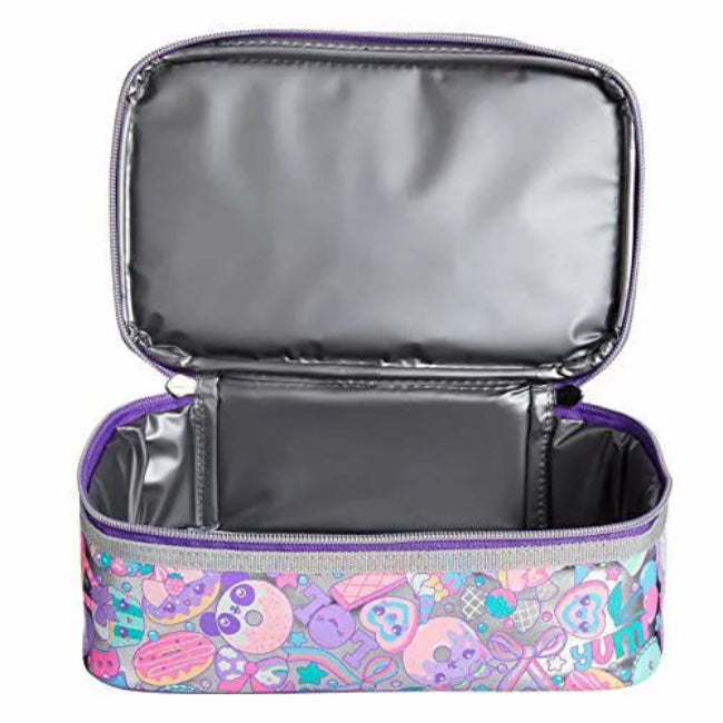 SMGL Silver Metallic Sweet Treats Double Decker Insulated Lunch Bag