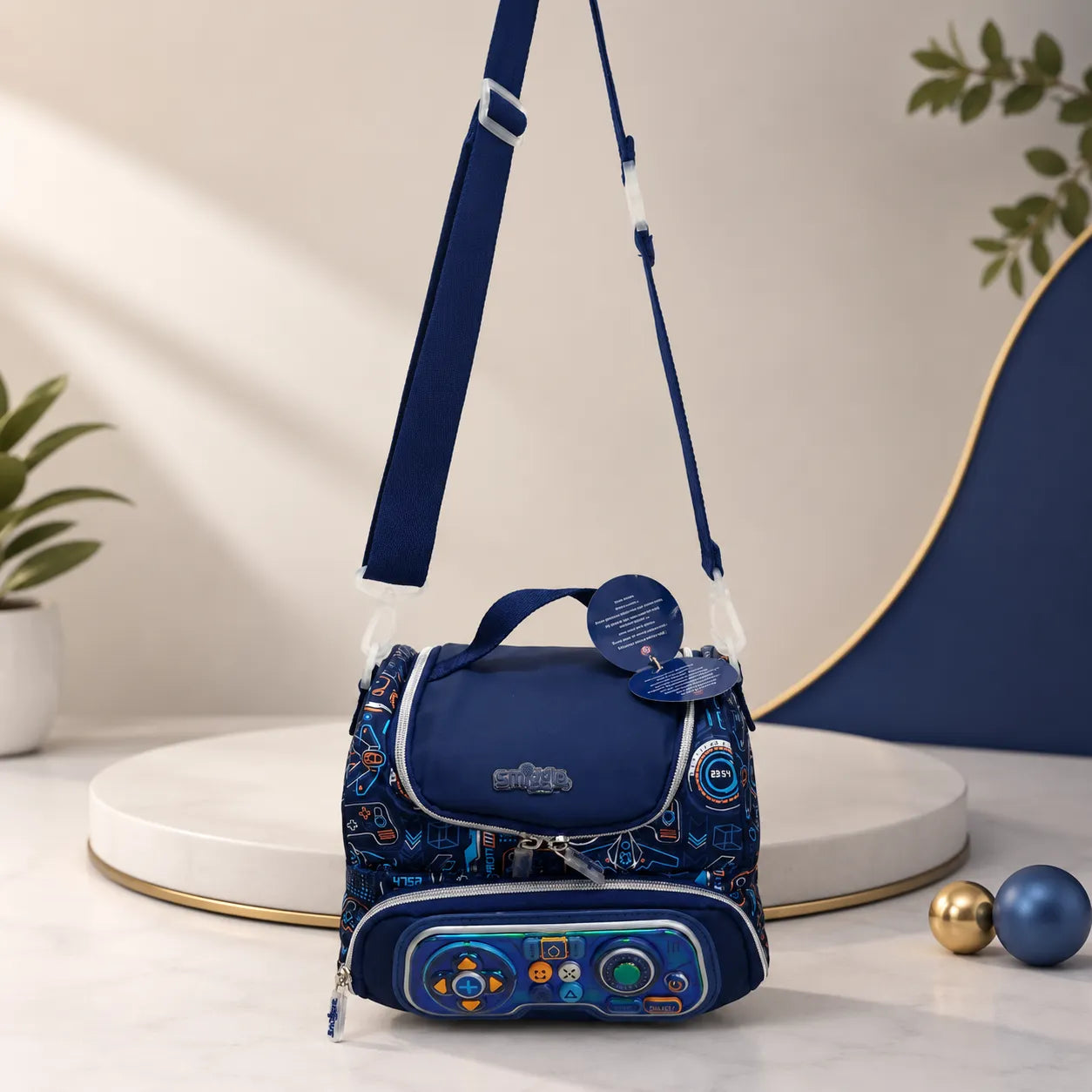 SMGL Game Controller Blue Circuit Insulated Lunch Bag