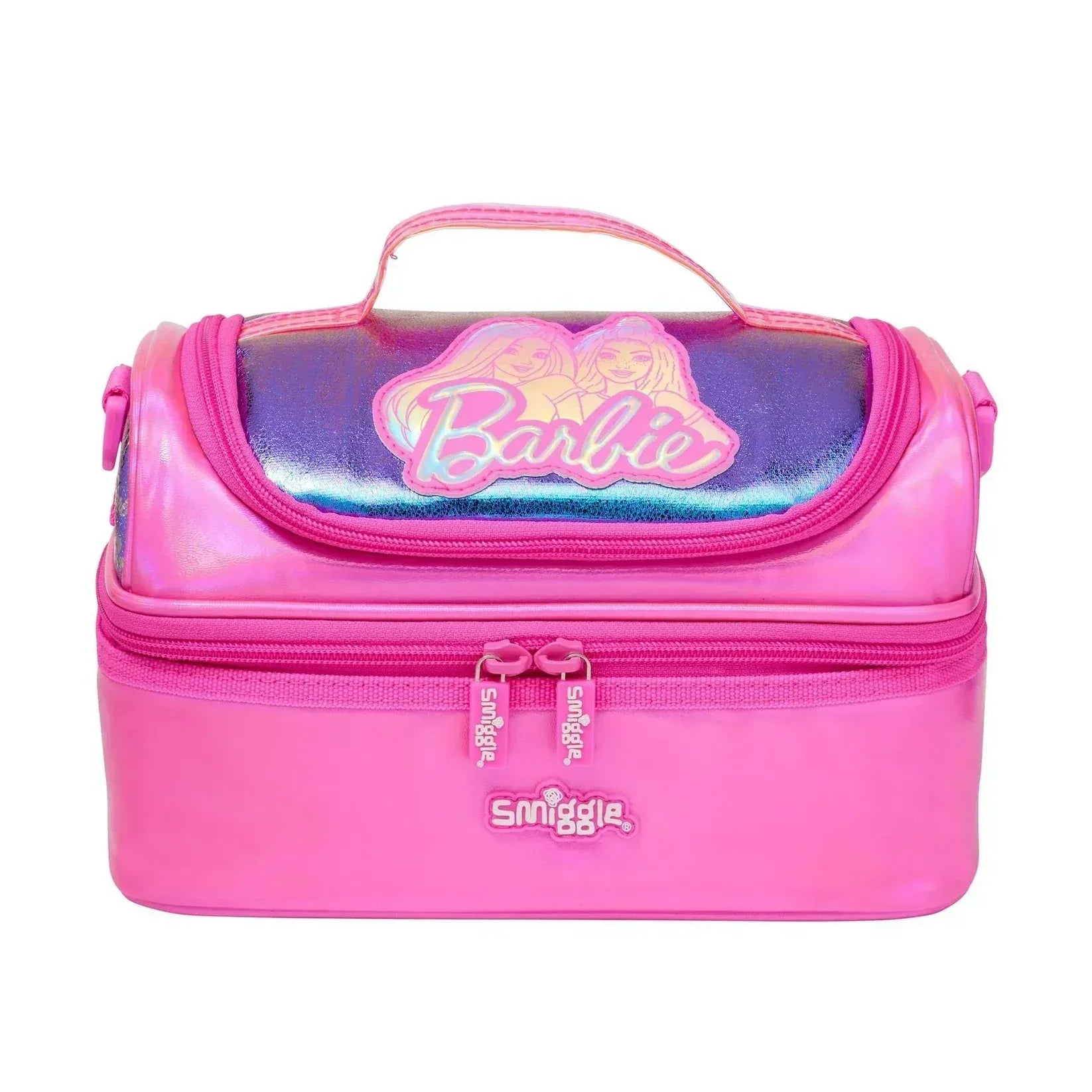 SMGL Barbie Iridescent Pink Double Decker Insulated Lunch Bag